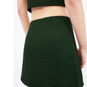 Zara Black and Green Mini Skirt